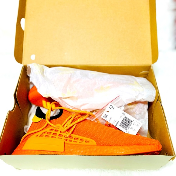 Pharrell Williams Orange Adidas HU NMD Originals Gy0095 - Picture 3 of 11